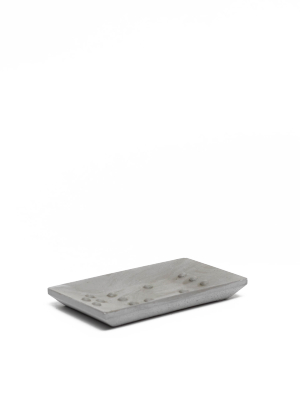 Square Braille Soap Dish Grey