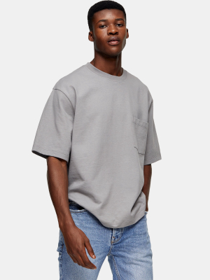 Considered Gray Boxy Pocket Organic Cotton T-shirt