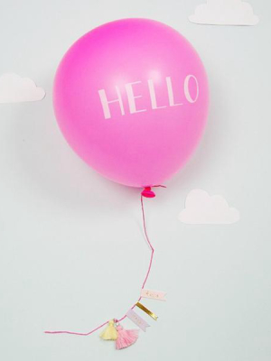 Meri Meri Hello Pink Balloon Card