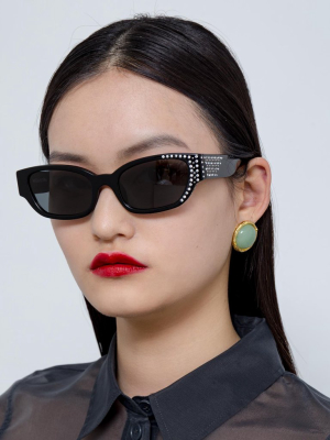 Magda Butrym Cat Eye Sunglasses In Black And Grey