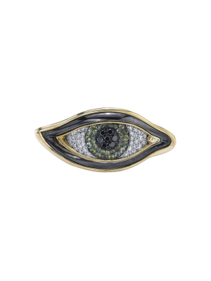 Eye Of Chrona Ring - Green Sapphire