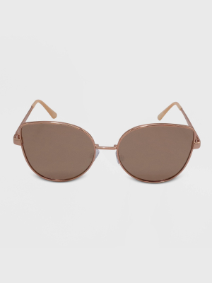 Women's Cateye Metal Sunglasses - A New Day™ Rose Gold