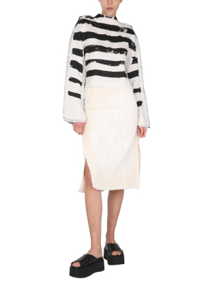 Marni Chalk Effect Midi Skirt