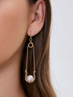 Safety Pin Drop Earrings