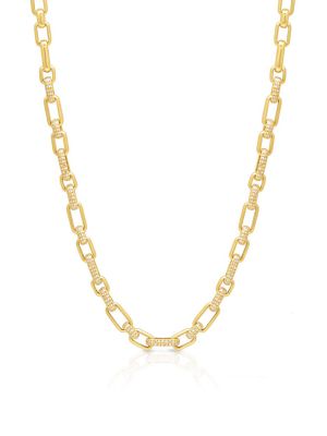 14kt Yellow Gold Diamond Lara Chain Link Necklace