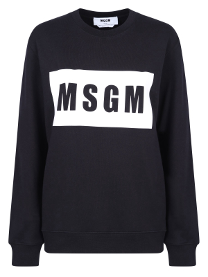 Msgm Logo Print Crewneck Sweatshirt