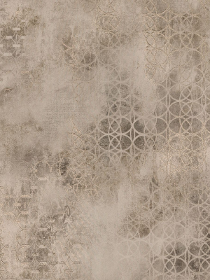 Fornax Geometric Wallpaper In Brass From The Polished Collection By Brewster Home Fashions