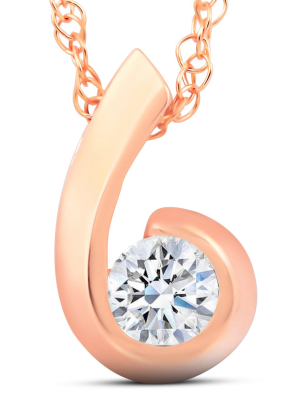 Pompeii3 1/4ct Diamond Pendant 14k Rose Gold