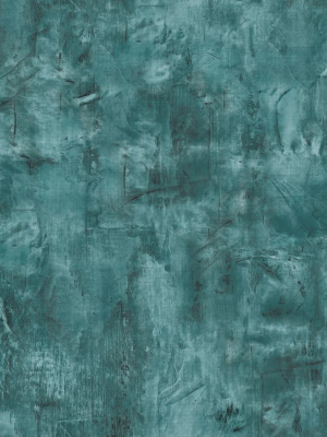 Rustic Stucco Faux Wallpaper In Emerald From The Living With Art Collection By Seabrook Wallcoverings