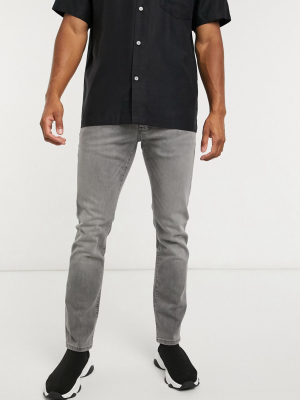 Topman Slim Jeans In Gray