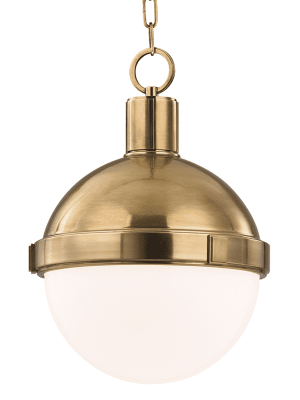 Lambert 1 Light Pendant Aged Brass