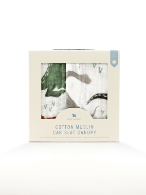 Cotton Muslin Car Seat Canopy - Dino Friends