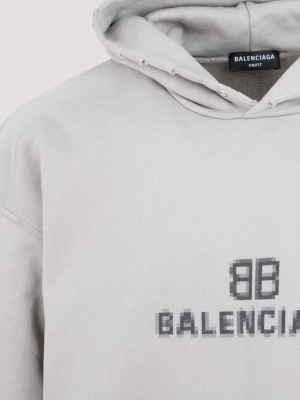 Balenciaga Pixel Logo Print Hoodie