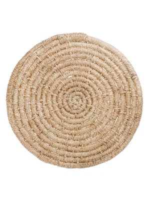 Natural Woven Abaca Round Placemat, 15"