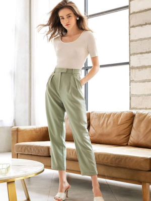 Everly Pistachio Cuffed Trousers