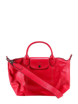 Longchamp Le Pliage Cuir Medium Top Handle Bag