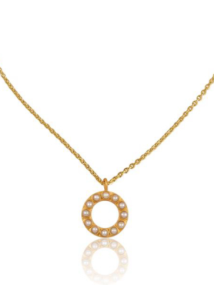 Pearl Circle Pendant Necklace