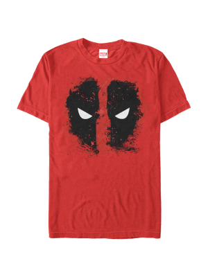 Men's Marvel Deadpool Reverse Mask Splatter T-shirt