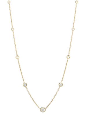 14k Floating Graduated Diamonds Necklace