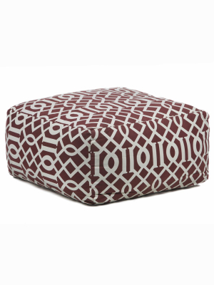 Pouf In Maroon & Cream