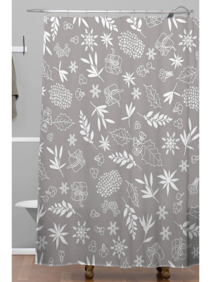 Iveta Abolina Oslo Winter Christmas Shower Curtain Gray - Deny Designs