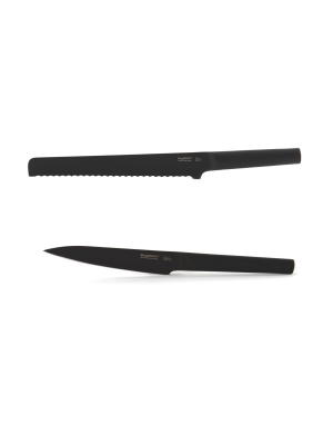 Berghoff Ron 2pc Cutlery Set Bread & Utility Knife, Black