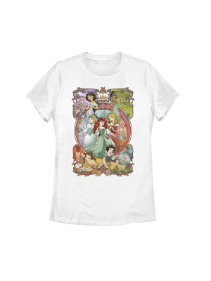 Women's Disney Princesses Vintage Collage T-shirt