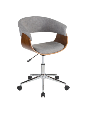 Vintage Mod Mid Century Modern Office Chair Walnut/gray - Lumisource