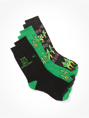 Aeo Elf Crew Socks 3-pack