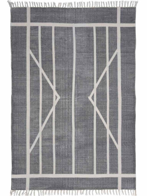 Centerpoint Stripe Block Print Area Rug