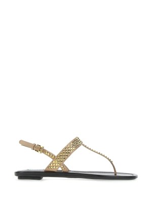 Prada Studded T-bar Buckle Fastening Sandals