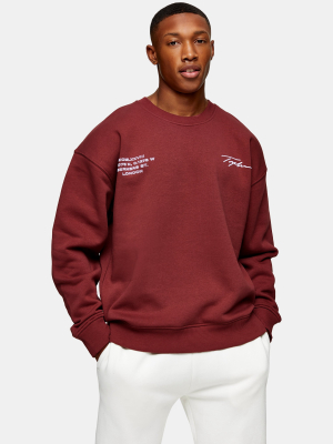 Signature Burgundy Print Sweatshirt