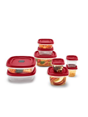 Rubbermaid 18pc Plastic Food Storage Container Set Red