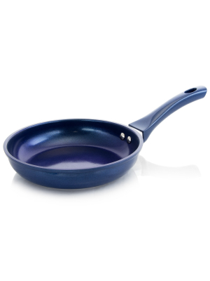 Gibson Home Glaze 8 Inch Aluminum Nonstick Frying Pan In Dark Blue