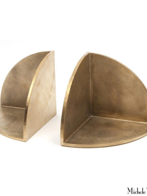 Radial Sand-cast Brass Bookends