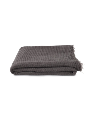 Simple Linen Throw Dark Grey