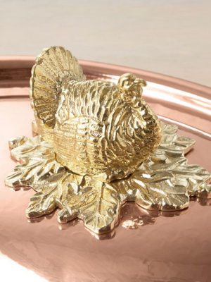 Ruffoni Historia Hammered Copper Covered Gratin With Turkey Knob