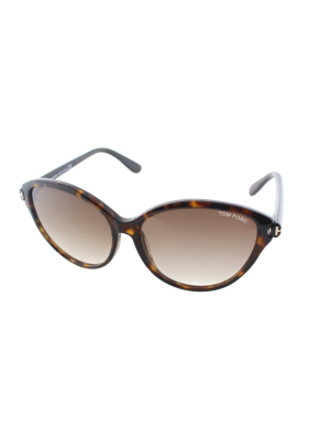 Tom Ford Priscilla Tf 342 56f Womens Cat-eye Sunglasses Brown 60mm