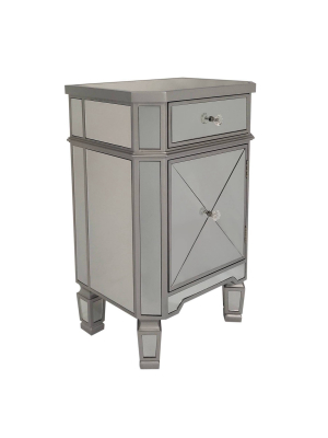 Single Drawer Mirrored Accent Cabinet Silver/clear - The Urban Port