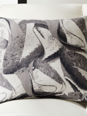 23" Abstract Linen Marble Pillow