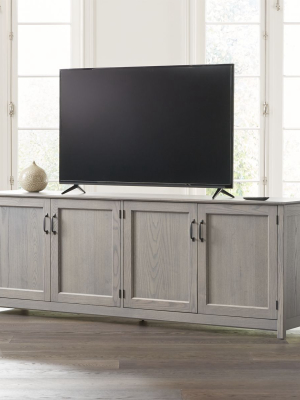 Ainsworth Dove 85" Media Console With Glass/wood Doors