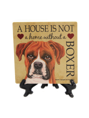 Animal 4.0" Boxer - House Stone Coaster Easel Sjt Enterprises - Coasters