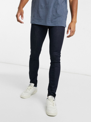 Topman Spray On Jeans In Raw Blue