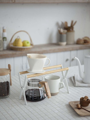 Pour-over Dripper Stand - Steel + Wood - Wide