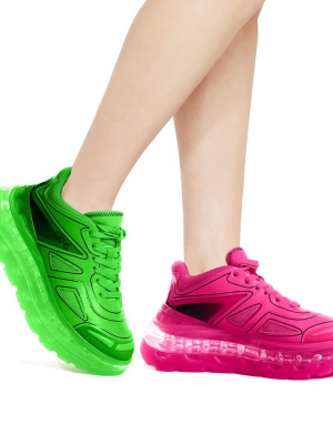 Bump'air Neon Mix Low Top Pink & Green Sneakers