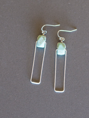 Addison Stone Earrings- Teal/silver