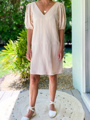Elle Dress - Shell Pink Linen