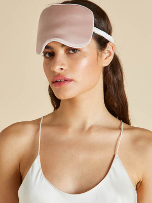 Oyster Ivory Silk Satin Eye Mask