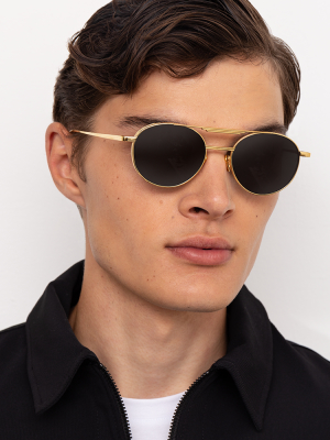 Lou Oval Sunglasses In Light Gold