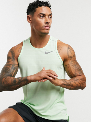 Nike Running Miler Tank In Green